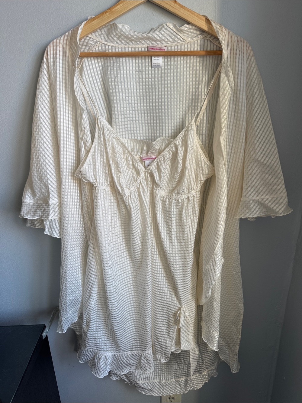 Samantha Chang Silk Lingerie Slip Dress and Kimono Retail $400